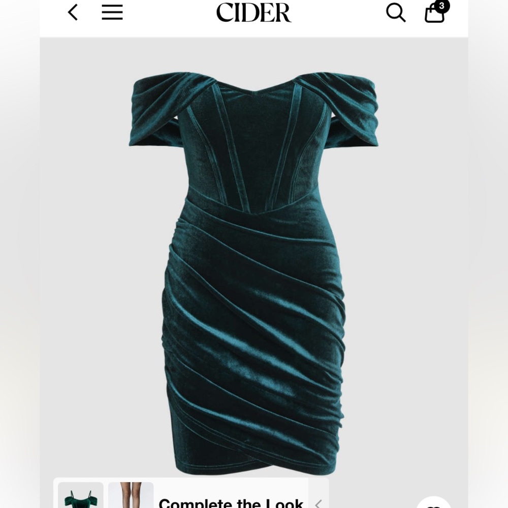 NWT CIDER VELVET OFF SHOULDER CORSET MINI DRESS Size: L